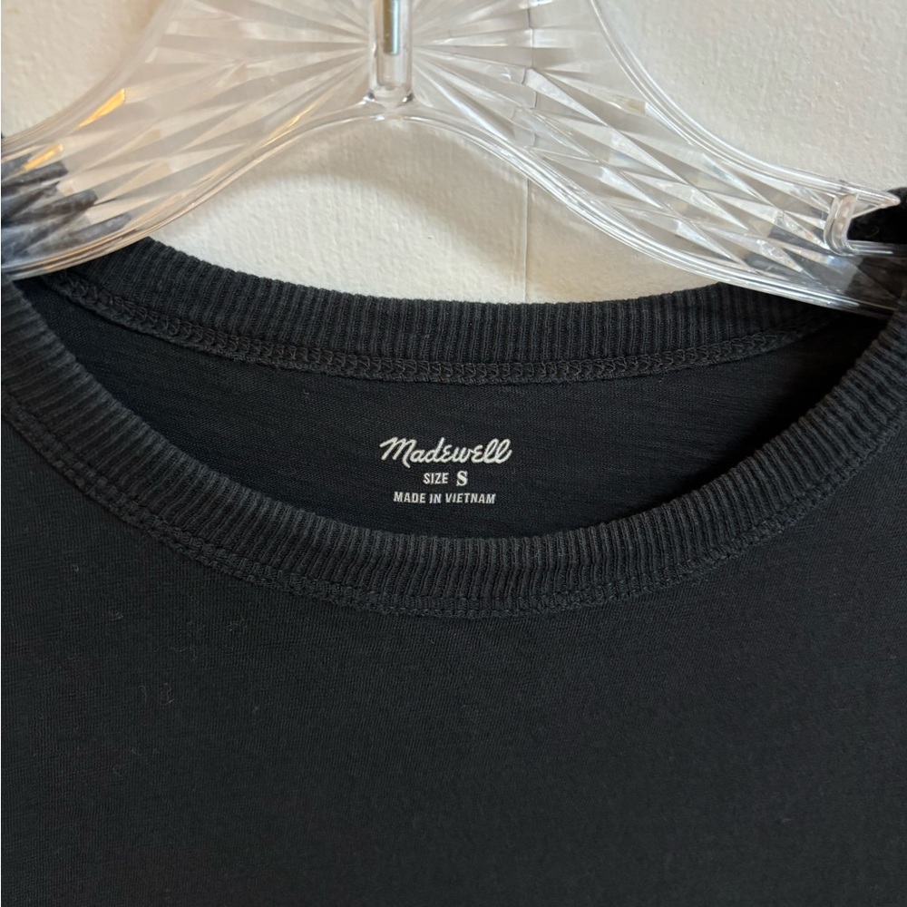 Madewell Whisper Cotton Black Short Sleeve Tee - Picture 2 of 2